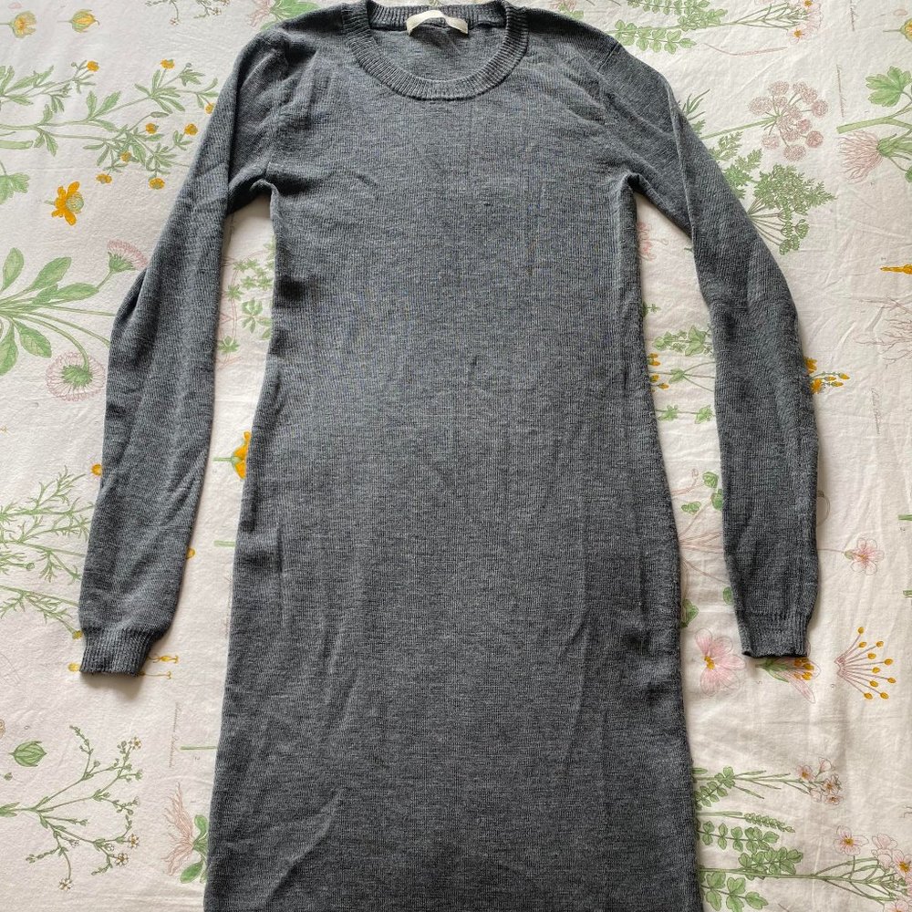 Grey Wool Knit Tube Dress